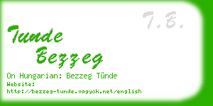 tunde bezzeg business card