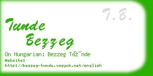tunde bezzeg business card